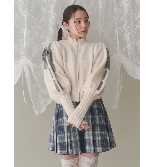 merry jenny「パフスリーブトラックジャケット」|カーディガン|