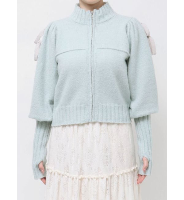 merry jenny「パフスリーブトラックジャケット」|カーディガン|