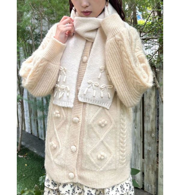 merry jenny「ぽこぽこお花ニットカーディガン」|カーディガン|