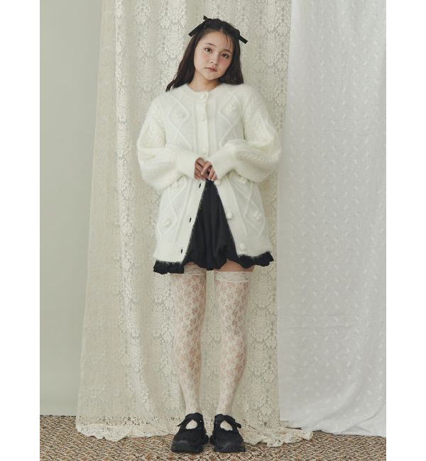 merry jenny「ぽこぽこお花ニットカーディガン」|カーディガン|