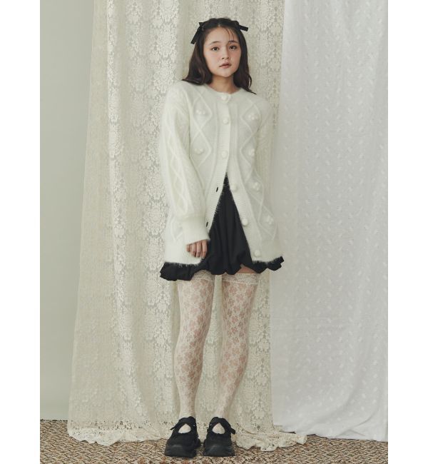 merry jenny「ぽこぽこお花ニットカーディガン」|カーディガン|