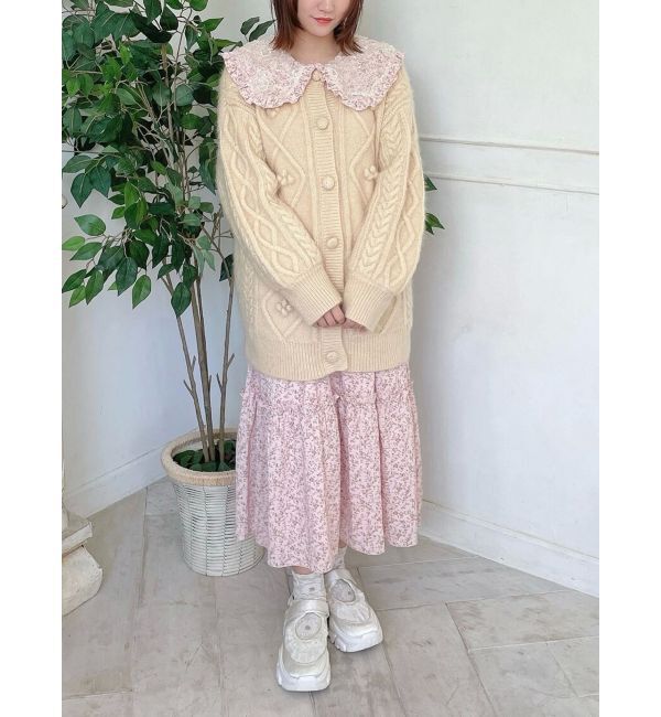 merry jenny「ぽこぽこお花ニットカーディガン」|カーディガン|