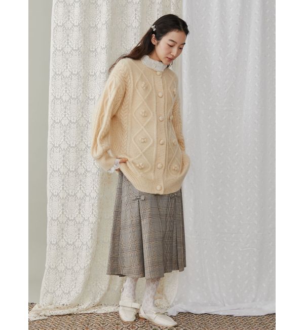 merry jenny「ぽこぽこお花ニットカーディガン」|カーディガン|