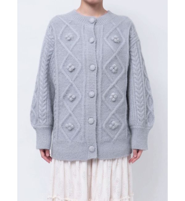 merry jenny「ぽこぽこお花ニットカーディガン」|カーディガン|