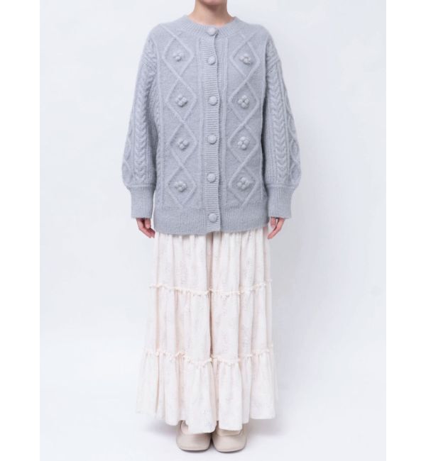 merry jenny「ぽこぽこお花ニットカーディガン」|カーディガン|