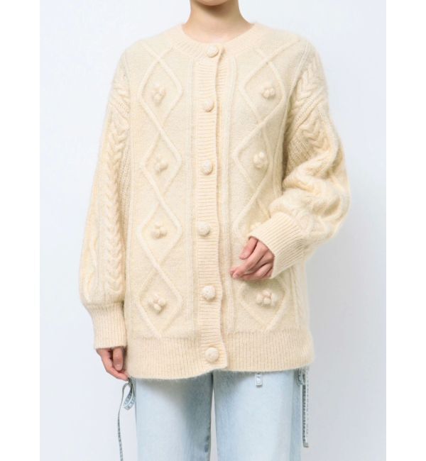 merry jenny「ぽこぽこお花ニットカーディガン」|カーディガン|