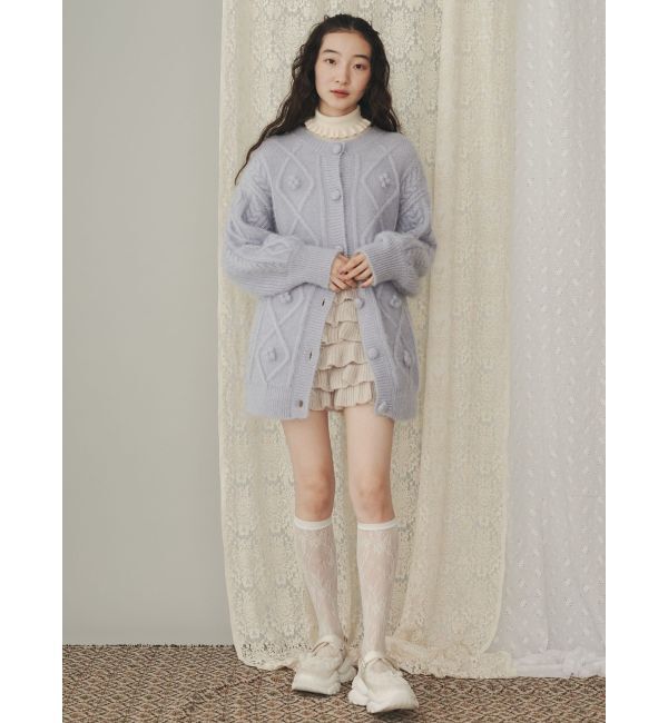 merry jenny「ぽこぽこお花ニットカーディガン」|カーディガン|