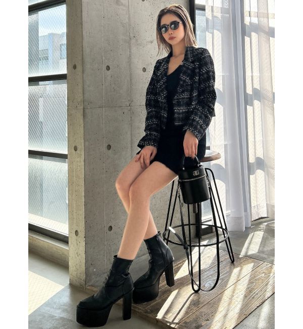 GYDA「TWEEDショートジャケット【SETUP着用可】」|テーラードジャケット|