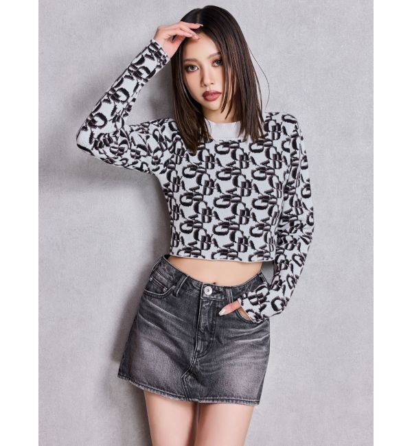 GYDA「GYDA pattern プチハイニットトップス」|ニット・セーター|