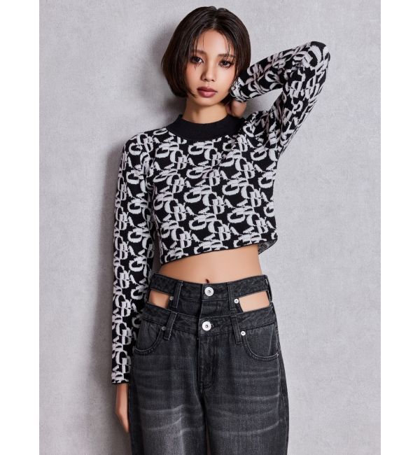 GYDA「GYDA pattern プチハイニットトップス」|ニット・セーター|