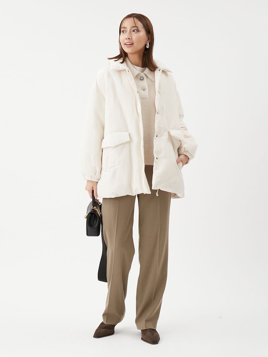 Mila Owen「【USAGI ONLINE・ZOZOTOWN限定カラー】ビジュー釦クロップドポロニットプルオーバー」|ポロシャツ|