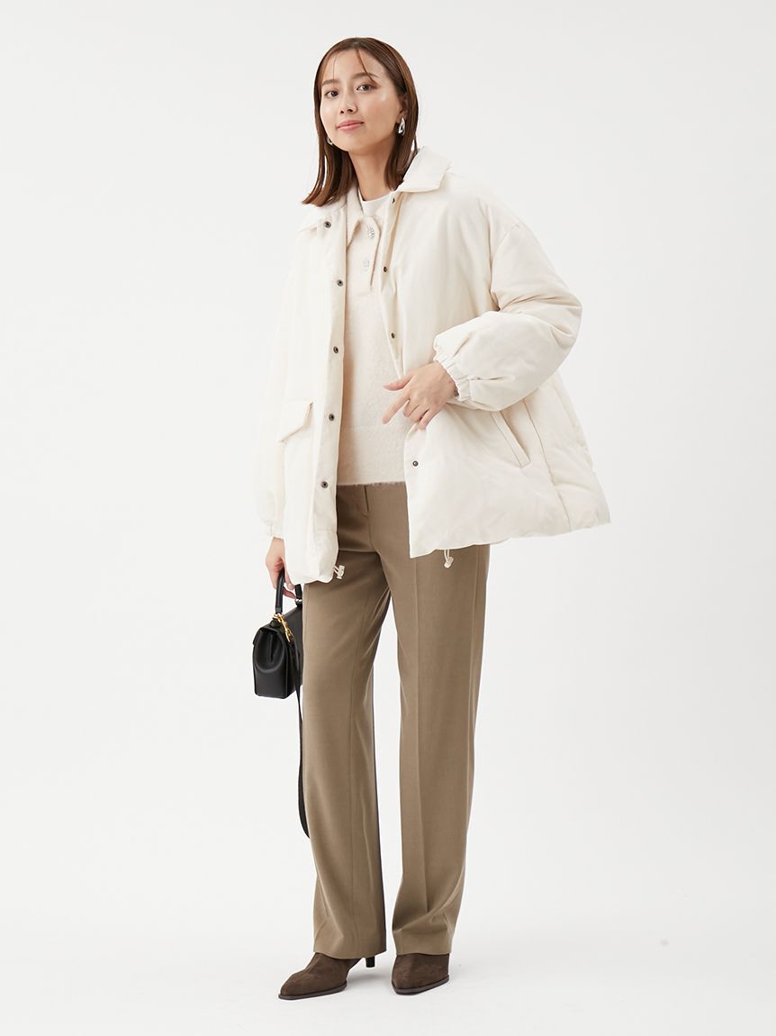 Mila Owen「【USAGI ONLINE・ZOZOTOWN限定カラー】ビジュー釦クロップドポロニットプルオーバー」|ポロシャツ|