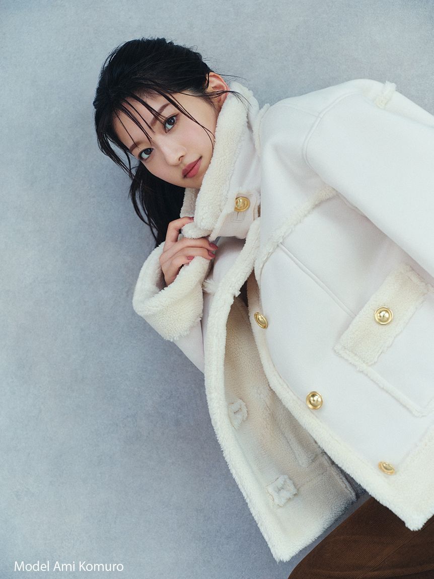 SNIDEL「【WEB限定/ボアコレクション】金ボタンバリエジャケット」|ブルゾン・スタジャン|IVR