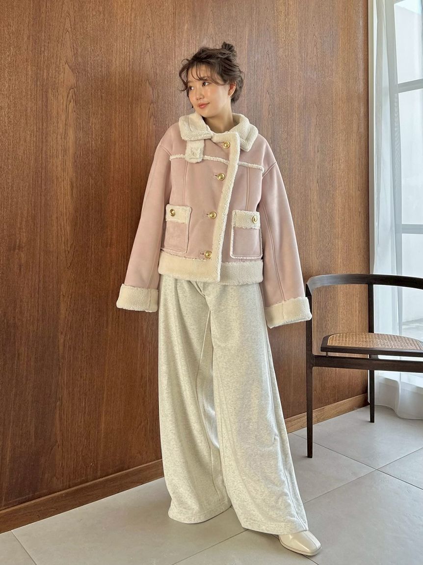 SNIDEL「【WEB限定/ボアコレクション】金ボタンバリエジャケット」|ブルゾン・スタジャン|