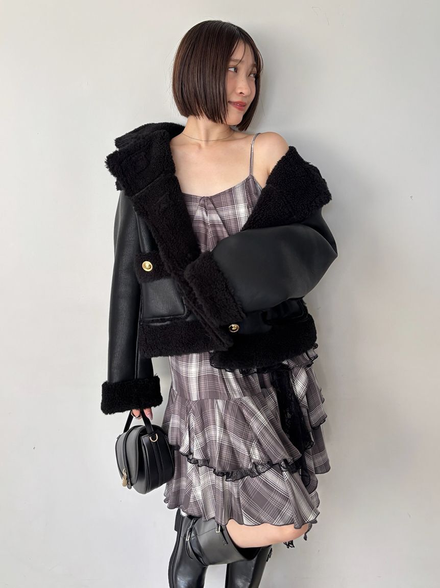 SNIDEL「【WEB限定/ボアコレクション】金ボタンバリエジャケット」|ブルゾン・スタジャン|