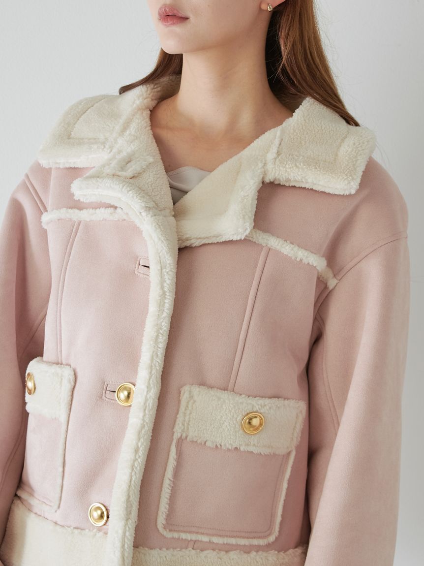 SNIDEL「【WEB限定/ボアコレクション】金ボタンバリエジャケット」|ブルゾン・スタジャン|