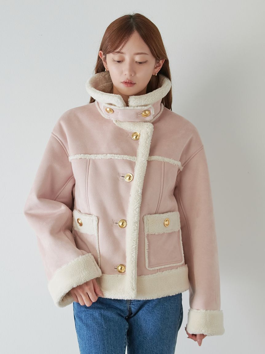 SNIDEL「【WEB限定/ボアコレクション】金ボタンバリエジャケット」|ブルゾン・スタジャン|