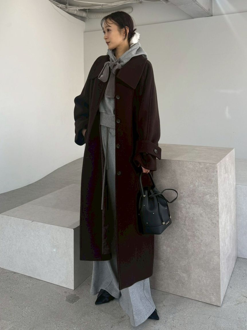 FRAY I.D バルマカンコート ネイビー オーバーサイズ ロングコート セール】バルマカンロングコート（ダッフルコート）｜FRAY I.D（フレイ