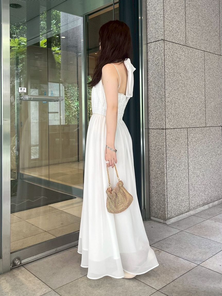 LILY BROWN「【WEB限定カラー】[L.B CANDY STOCK]ツイードコンビホルターネックワンピース」|ワンピース|