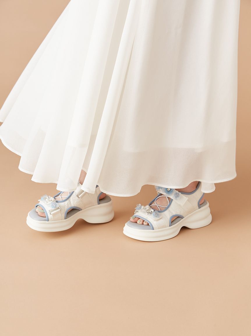 LILY BROWN「【WEB限定カラー】[L.B CANDY STOCK]ツイードコンビホルターネックワンピース」|ワンピース|