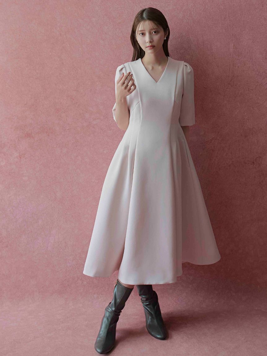 CELFORD「Ｖネックフィット＆フレアワンピース」|ワンピース|