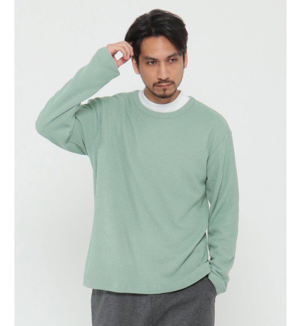 ikka「畦裏起毛アンサンブル」|パーカー|ミントグリン