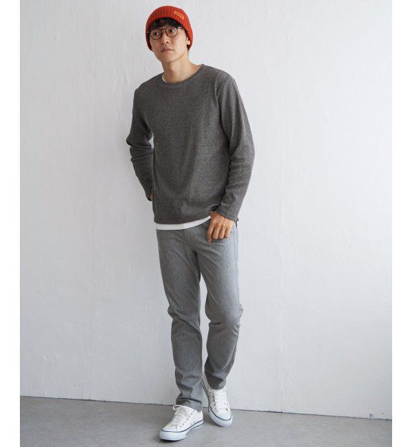 ikka「メランジワッフルフェイクロンTシャツ」|Tシャツ・カットソー|