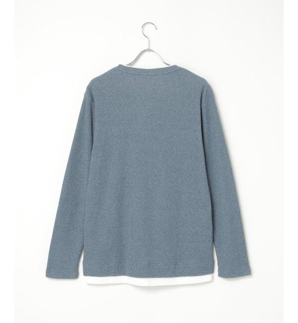 ikka「メランジワッフルフェイクロンTシャツ」|Tシャツ・カットソー|