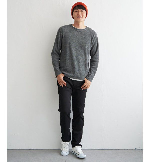 ikka「メランジワッフルフェイクロンTシャツ」|Tシャツ・カットソー|