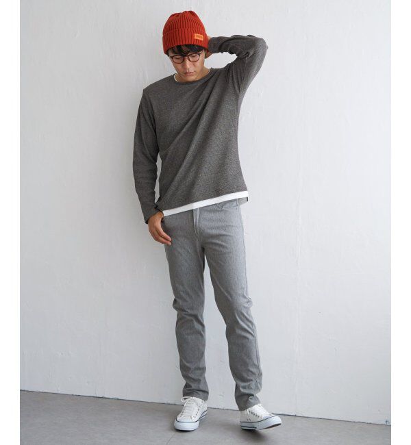 ikka「メランジワッフルフェイクロンTシャツ」|Tシャツ・カットソー|