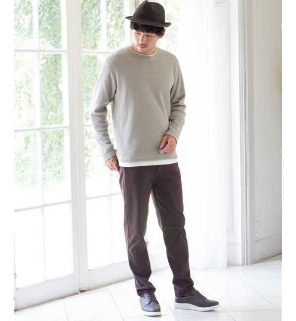 ikka「メランジワッフルフェイクロンTシャツ」|Tシャツ・カットソー|