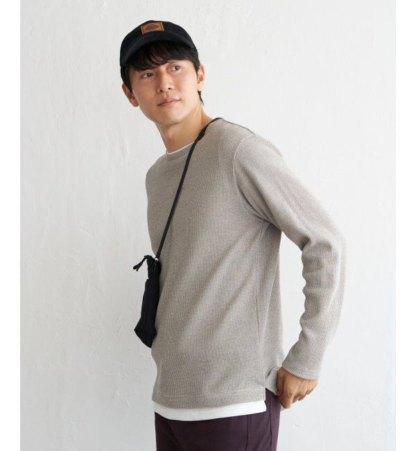 ikka「メランジワッフルフェイクロンTシャツ」|Tシャツ・カットソー|