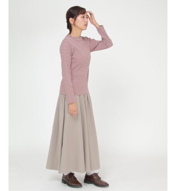 Lbc with Life「三角テレコ襟フリルロンT」|Tシャツ・カットソー|