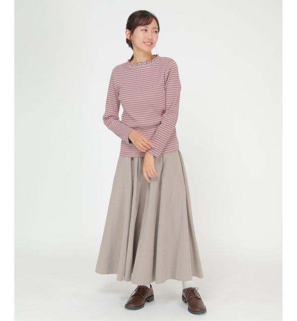 Lbc with Life「三角テレコ襟フリルロンT」|Tシャツ・カットソー|