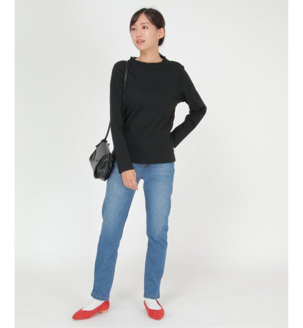 Lbc with Life「三角テレコ襟フリルロンT」|Tシャツ・カットソー|