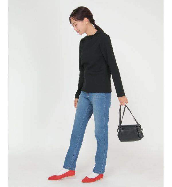 Lbc with Life「三角テレコ襟フリルロンT」|Tシャツ・カットソー|