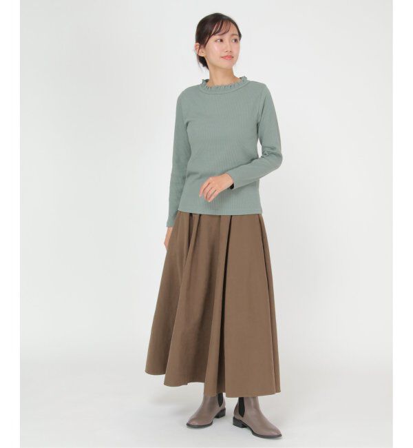 Lbc with Life「三角テレコ襟フリルロンT」|Tシャツ・カットソー|