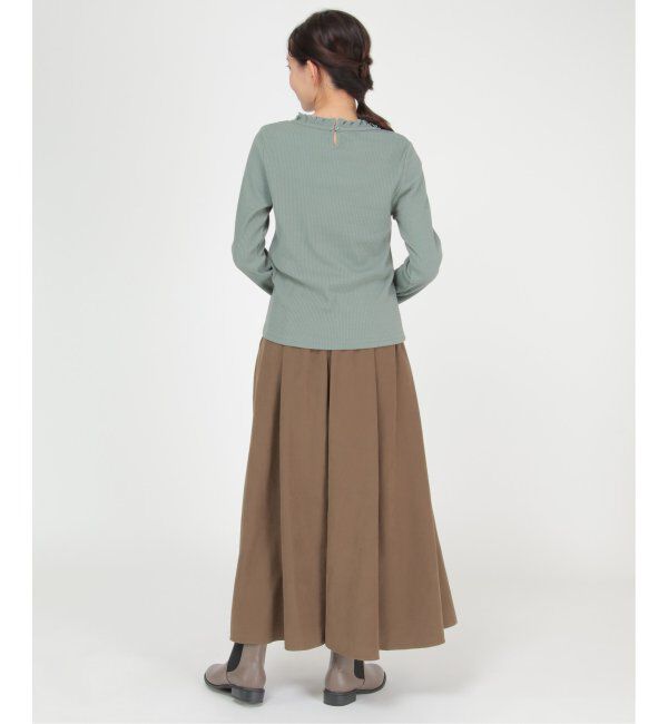 Lbc with Life「三角テレコ襟フリルロンT」|Tシャツ・カットソー|