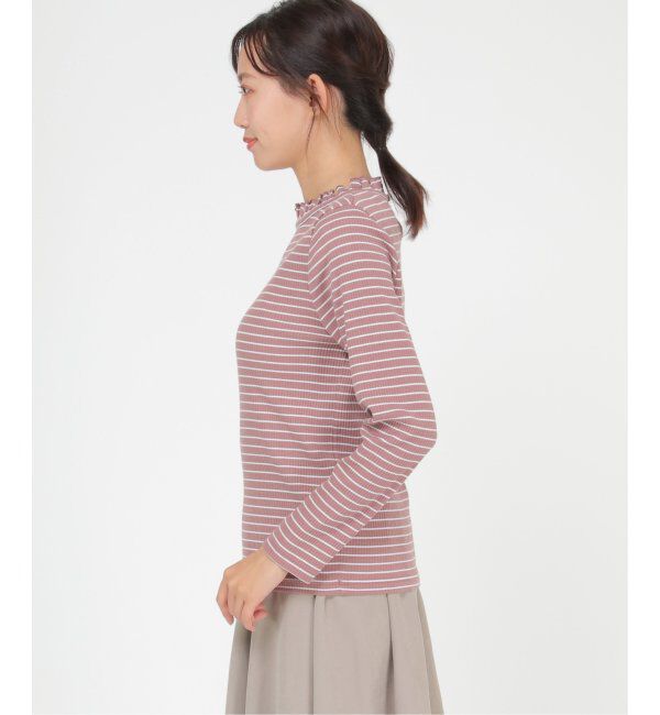 Lbc with Life「三角テレコ襟フリルロンT」|Tシャツ・カットソー|