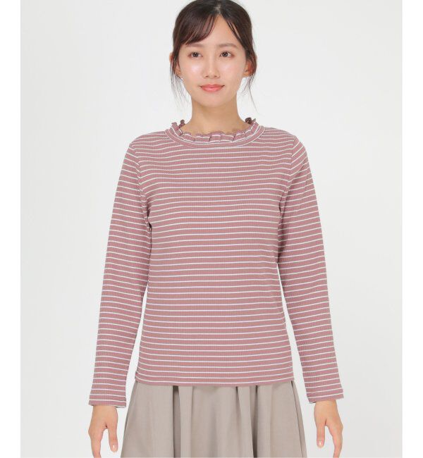 Lbc with Life「三角テレコ襟フリルロンT」|Tシャツ・カットソー|