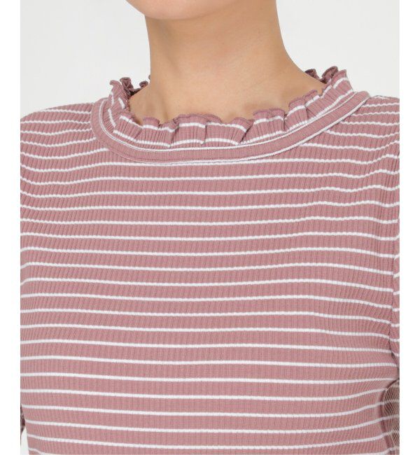 Lbc with Life「三角テレコ襟フリルロンT」|Tシャツ・カットソー|