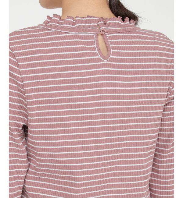 Lbc with Life「三角テレコ襟フリルロンT」|Tシャツ・カットソー|