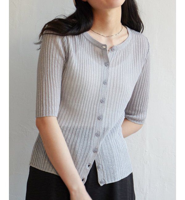 VENCE share style「ラメシアーリブ2WAYカーディガン」|カーディガン|