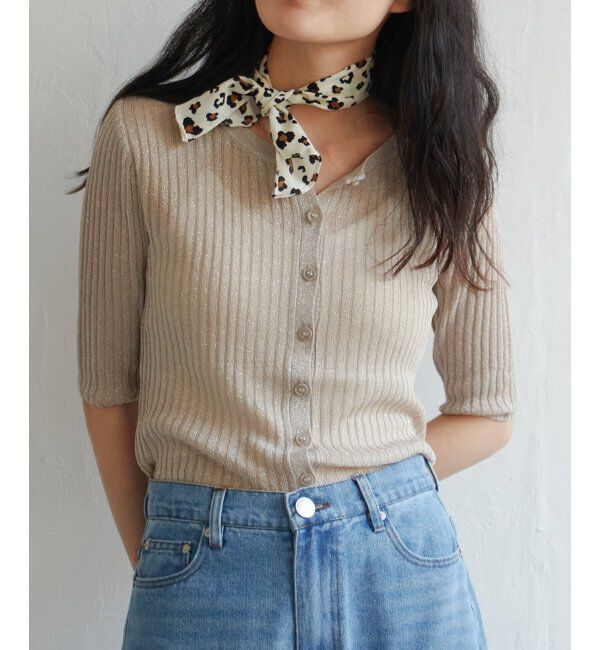 VENCE share style「ラメシアーリブ2WAYカーディガン」|カーディガン|