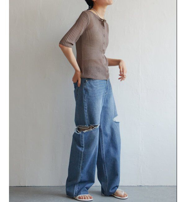 VENCE share style「ラメシアーリブ2WAYカーディガン」|カーディガン|