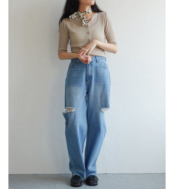 VENCE share style「ラメシアーリブ2WAYカーディガン」|カーディガン|