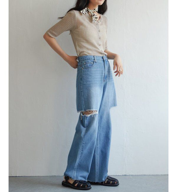 VENCE share style「ラメシアーリブ2WAYカーディガン」|カーディガン|