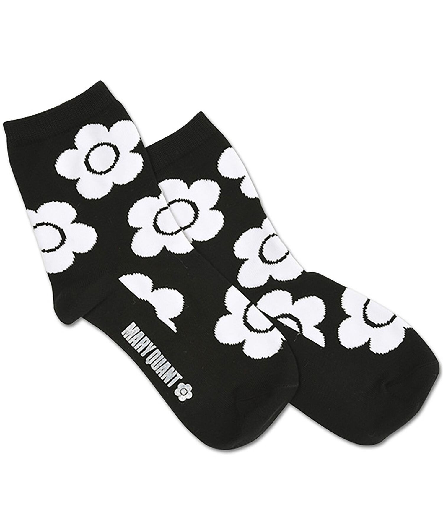 MARY QUANT「ビッグデイジーパターン ソックス」|ソックス|ブラック