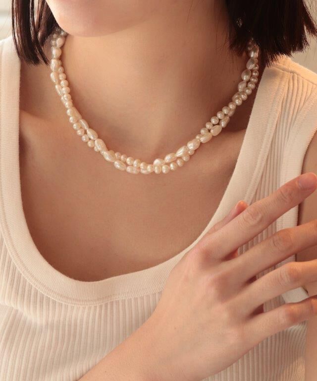  「beau temps K14GF 淡水パール バロックショート ネックレス」|ネックレス|