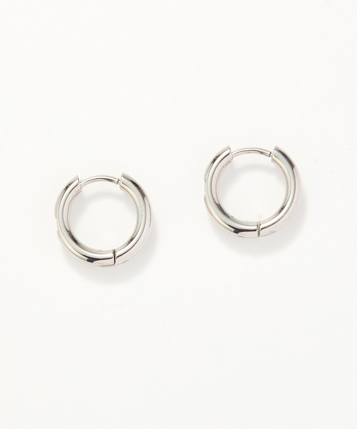 Phoebe「【金属アレルギー対応】スターリービジューワンタッチフープピアス　シルバー/サージカルステンレス」|ピアス|